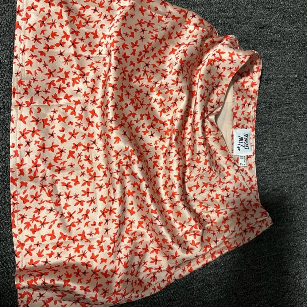 Princess Polly Red and Pink Floral Mini Skirt